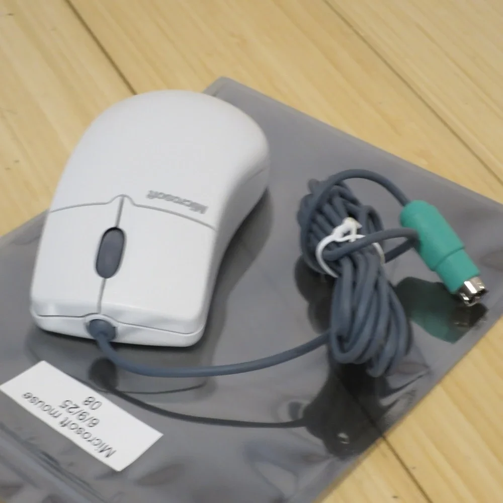 Microsoft 1.3A‎ PS2 2-Button Roller Ball Mouse X08-70372 - Tested & Working - 08